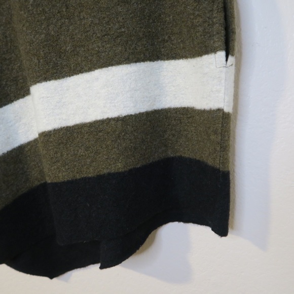 Anthropologie Tabitha Transverse Poncho Striped Wool Blend Colorblock Boho - Picture 5 of 10
